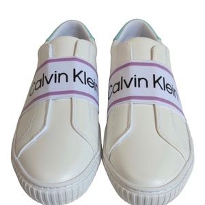 Calvin Klein Woman's Slip-On Fashion Sneakers, Ladies White Athletic Shoes, 10